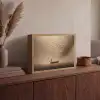 Bootje - Blaadjes - Goud - Water Light Box met batterij (Wandlamp) middel -sfeer2