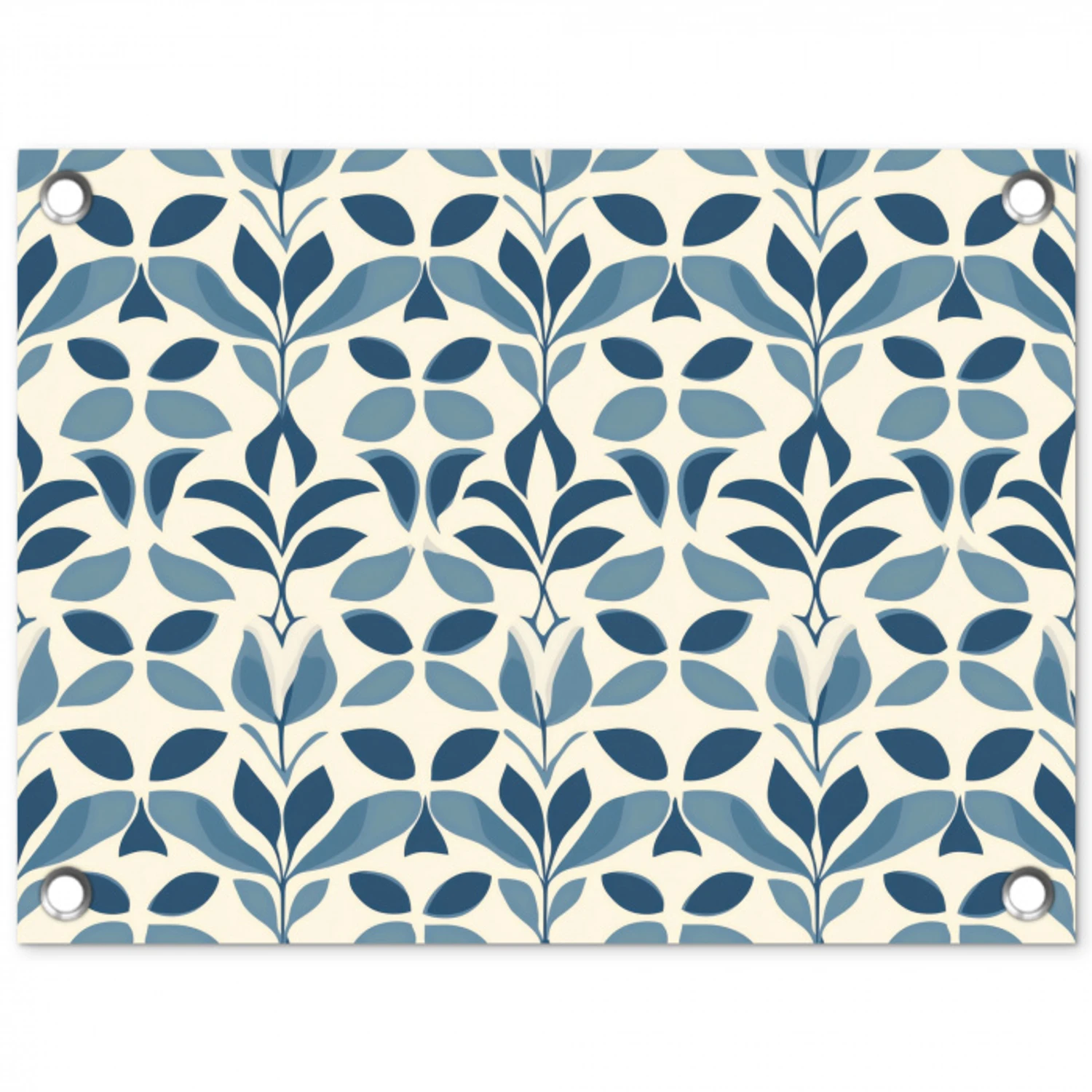 Flora - Modern - Blauw tuinposter los doek klein 239 -3d