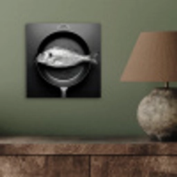 Pan - Vis - Zwart - Wit aluminium wit klein -sfeer2