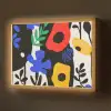 Bloemen - Bladeren - Abstract - Zwart Light Box met batterij (Wandlamp) middel -z3d_website