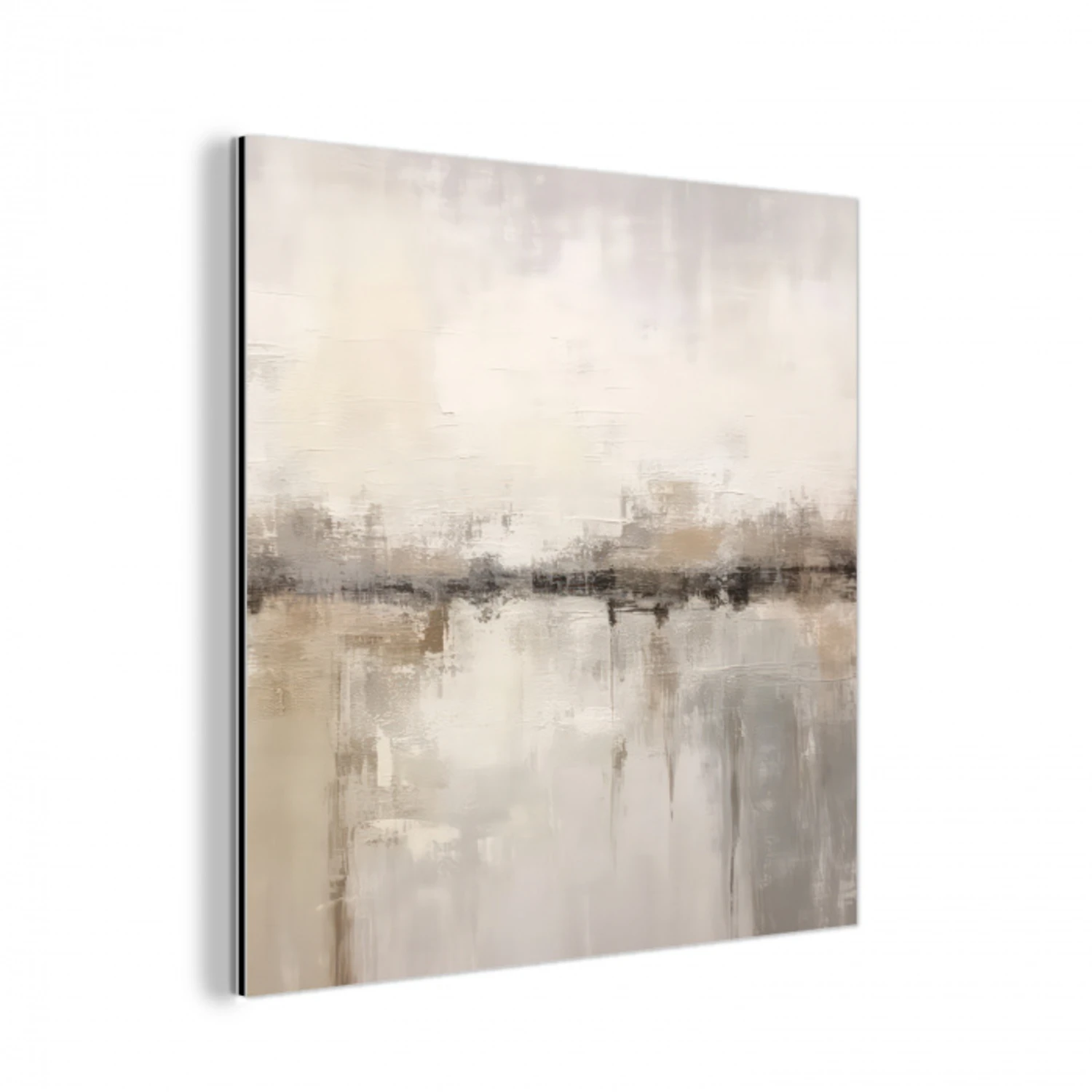 Moderne kunst - Abstract - Beige aluminium wit klein -3d