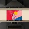 Bladeren - Zon - Abstracte vormen keuken achterwand spatscherm klein -sfeer1