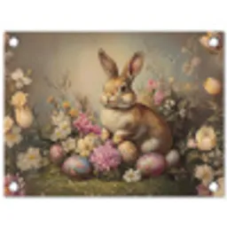 Haas - Stilleven - Bloemen tuinposter los doek klein -3d