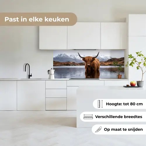 Schotse hooglander - Bruin - Water keuken achterwand 2 middel -sfeer4_NL