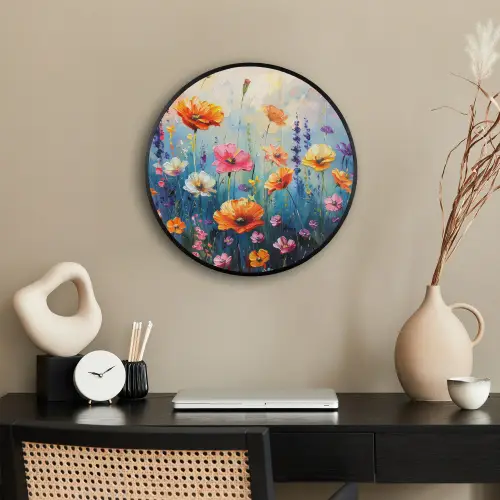 Bloemen - Natuur - Waterverf - Kunst Fotolijst rond zonder passe partout klein -sfeer1
