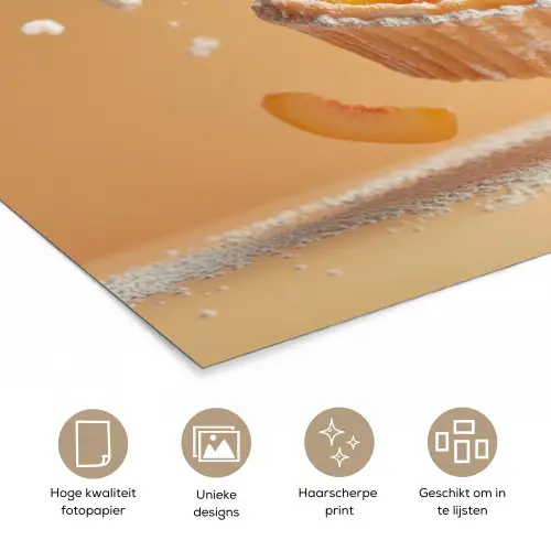 Peach - Eten - Taart - Oranje poster papier klein -closeup_NL