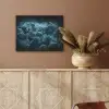 Wereldkaart - Bliksem - Blauw PET vilt klein -sfeer4