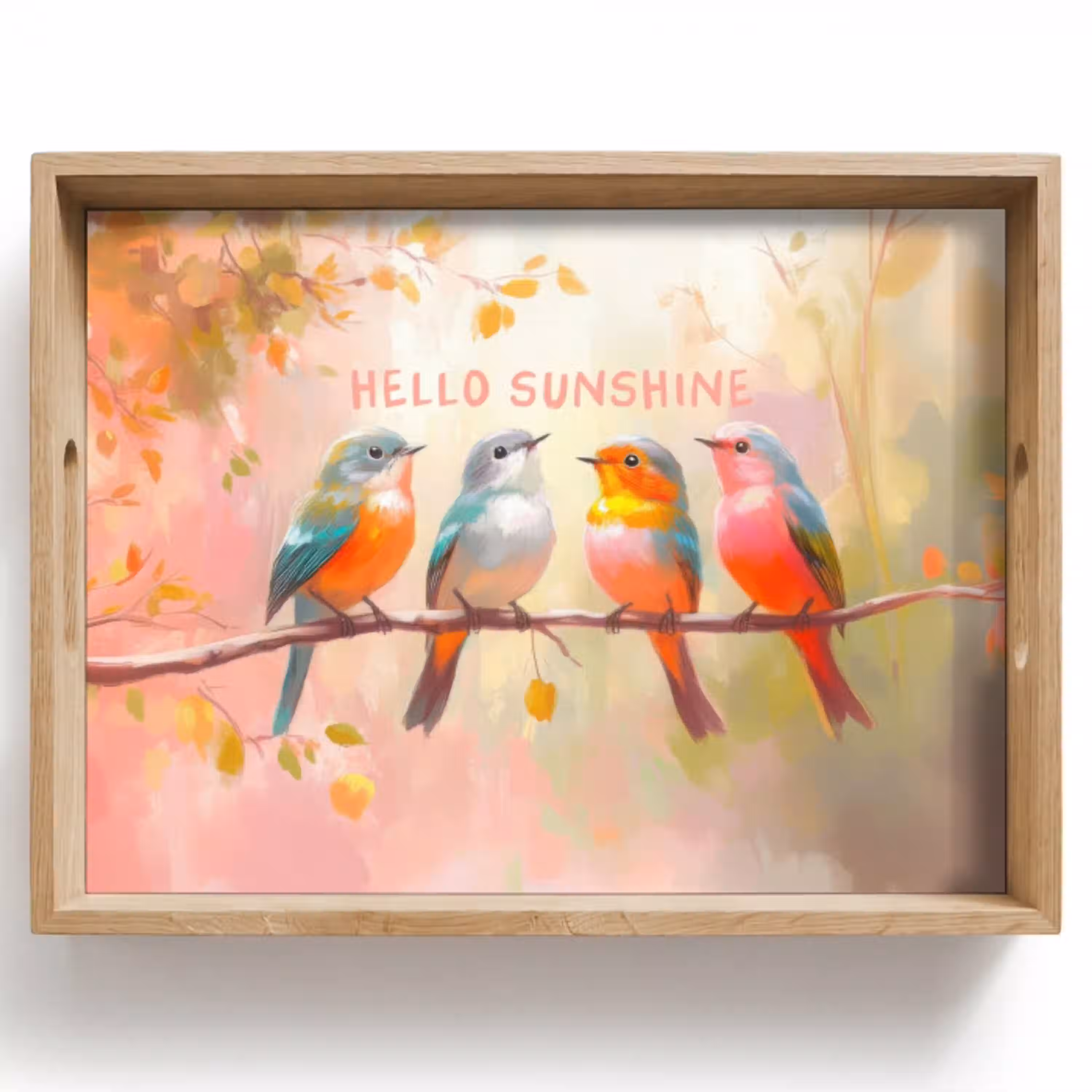 Vogels - Tak - Quote - Roze Dienblad Rechthoek middel -z3d_shopping