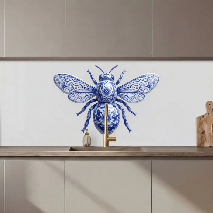 Bij - Modern - Delfts - Blauw keuken achterwand 2 middel zz_3dshopping