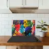 Bladeren - Vormen - Abstract - Kleurrijk keuken achterwand spatscherm klein -sfeer2