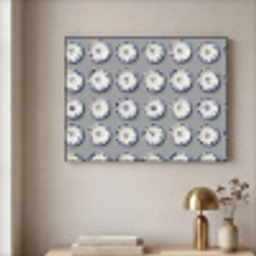 Borden - Bloemen - Blauw - Wit Textielframe zwart klein 947 -sfeer2