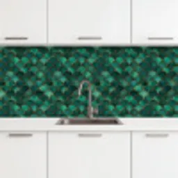 Schubben - Structuur - Diepgroene - Goud keuken achterwand 2 middel 871 -3d