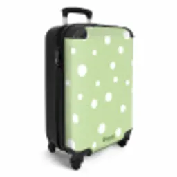 Groene achtergrond met witte stippen NBS - Handbagage koffer - Unisex middel -productfoto_3d