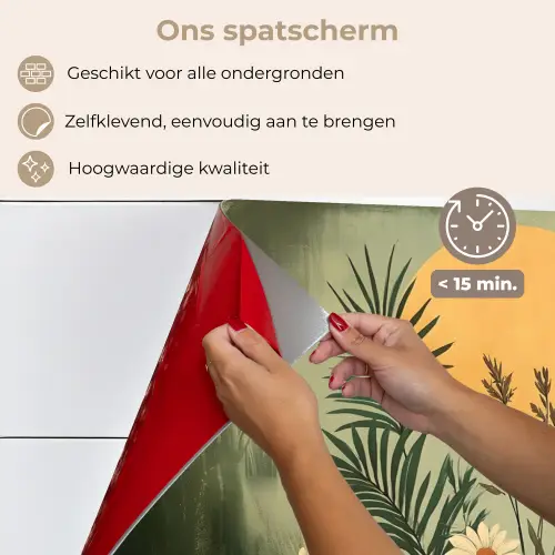 Bloemen - Bladeren - Zon - Groen keuken achterwand spatscherm klein -spatscherm_NL