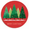 Minimalistisch - Kerstbomen - Rood - Sneeuw Wandcirkel kunststof plaat 5mm dik klein -3d