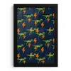 Bliksemschichten - Oranje - Dinosaurussen fotolijst zwart zonder passe partout klein -3d