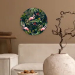Jungledieren - Patroon - Kinderen - Flamingo - Papegaai - Kids Wandcirkel kunststof plaat 5mm dik klein -sfeer1