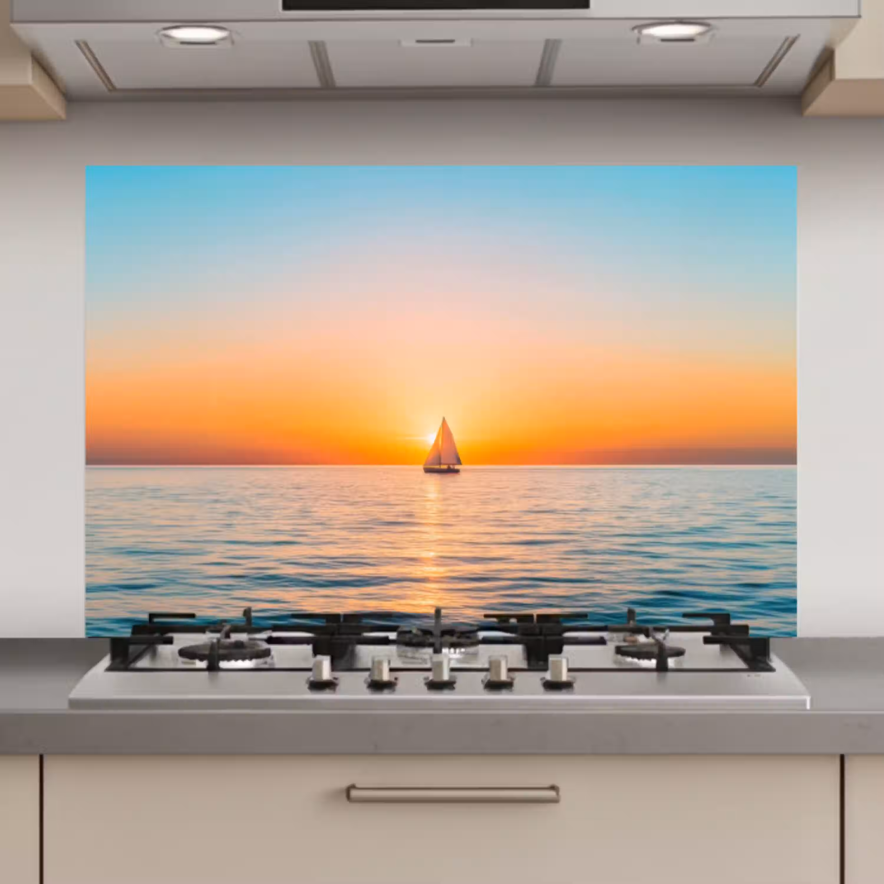 Zee - Zeilboot - Zonsondergang keuken achterwand spatscherm klein -3d_website