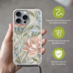 Elegant - Romantiek - Roze Hoesje iPhone 16 Pro Max met koord klein -sfeer2_DE
