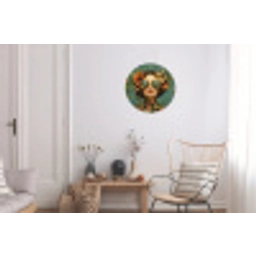 Vrouw - Bloemen - Vlinders - Natuur - Vintage Wandcirkel aluminium klein -woonkamer