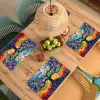 Boom - Kleurrijk - Bloemen - Kunst - Abstract Placemat vinyl groot -zzsfeer5_Kitchenyeah-website