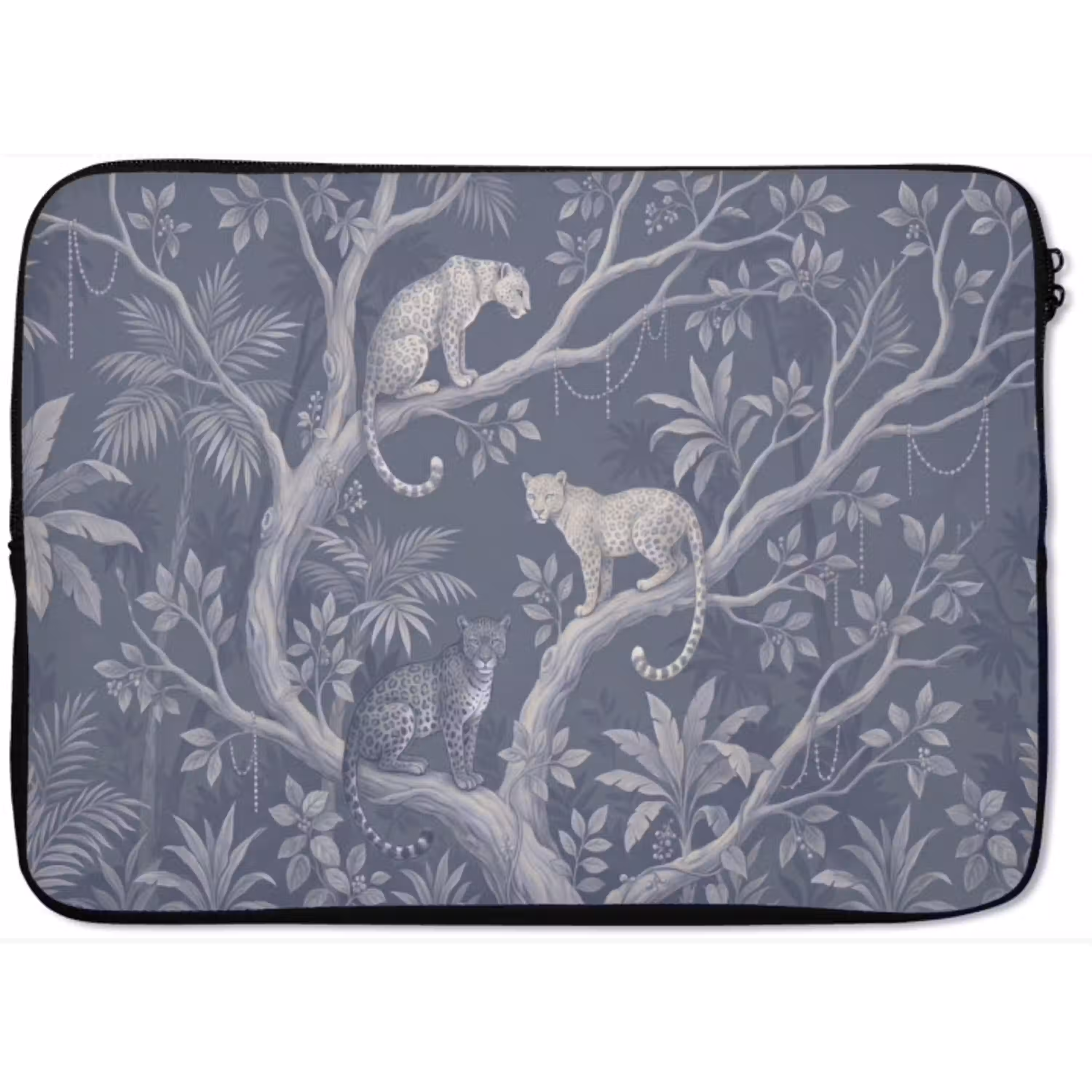Dieren - Jungle - Illustratie - Bomen - Blauw laptophoes neopreen klein -zkaufland3dotto
