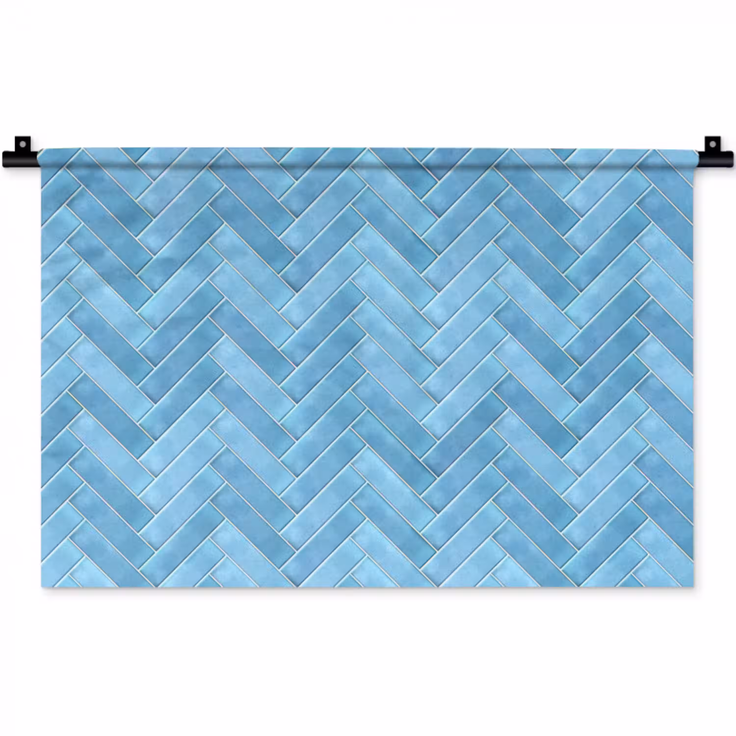 Visgraat - Wandtegel - Lichtblauw Wandkleed katoen klein 269 -zz3d