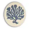 Blauw koraal - Vertakkingen - Beige Akoestische PET Vilt - Rond klein -3d