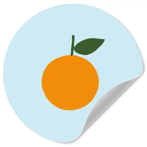 Fruit - Sinaasappel - Oranje Wandcirkel behangsticker klein -3d