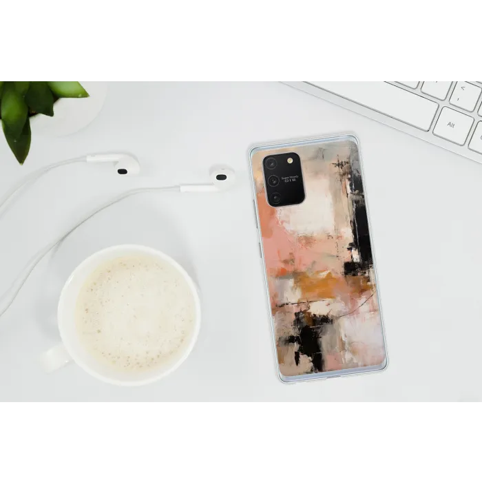 Kunst - Abstract - Beige - Verf Telefoonhoesje Samsung Galaxy S10 Lite klein -oordopS10Lite
