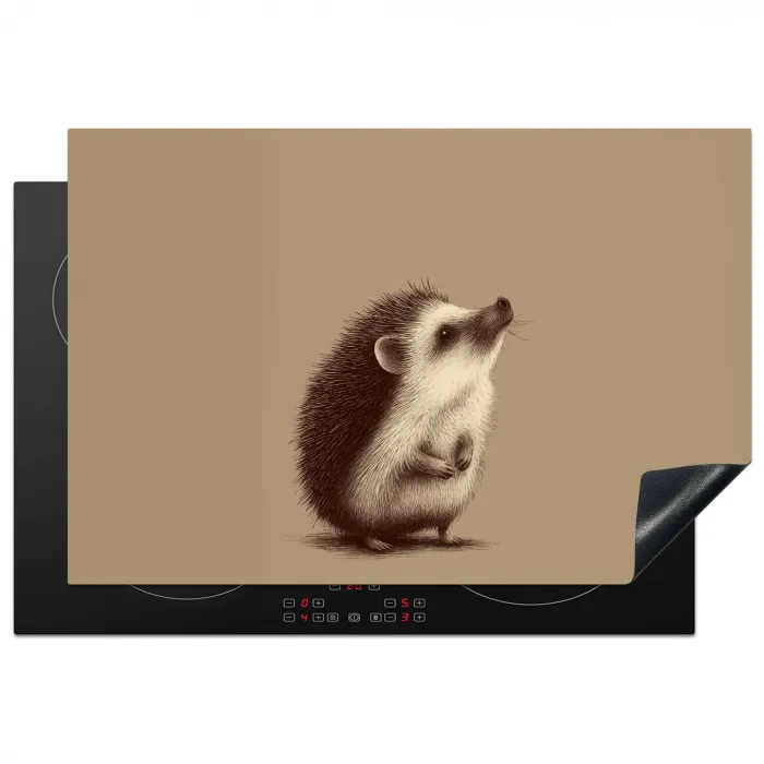 Egel - Snuitje - Bruin - Stekels Inductie beschermer vinyl 3mm klein -3d