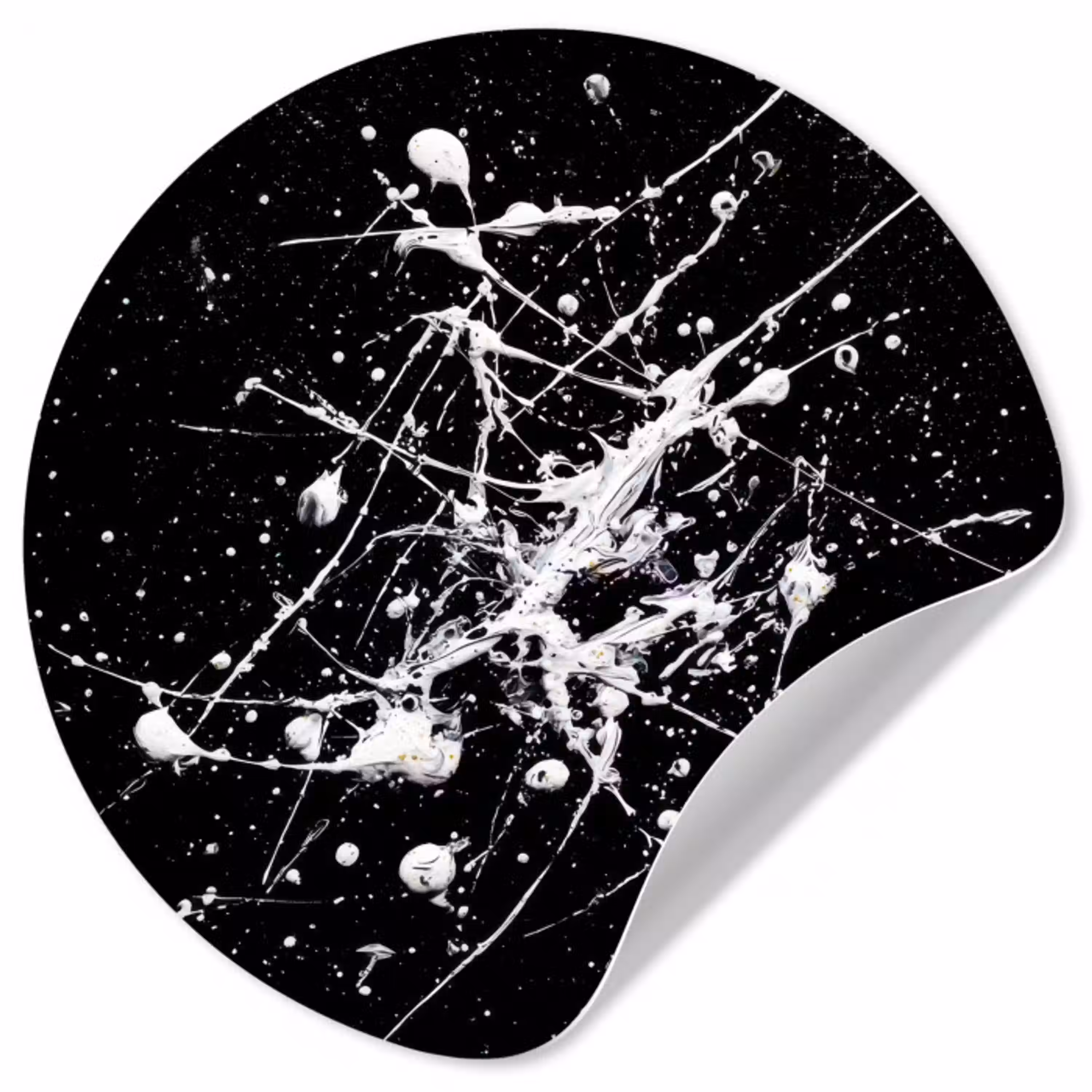 Verfspatten - Wit - Abstract - Explosie Wandcirkel behangsticker klein -3d