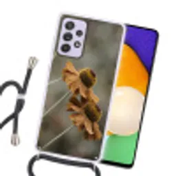 Zonnehoed - Droogbloemen - Geel - Warm Hoesje Samsung Galaxy A52 5G met koord klein -sfeer1