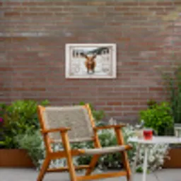 Schotse Hooglander - Winterlandschap - Landelijk - Bergen - Doorkijk Tuinposter op houten frame 2 cm dik klein -sfeer3