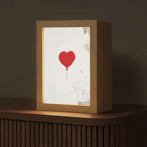 Ballon - Rood - Hart Light Box met kabel (Tafellamp) klein -z3d_website