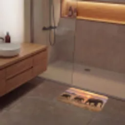 Olifanten - Savanne - Zonsondergang - Afrika - Warm Badmat klein -sfeer2