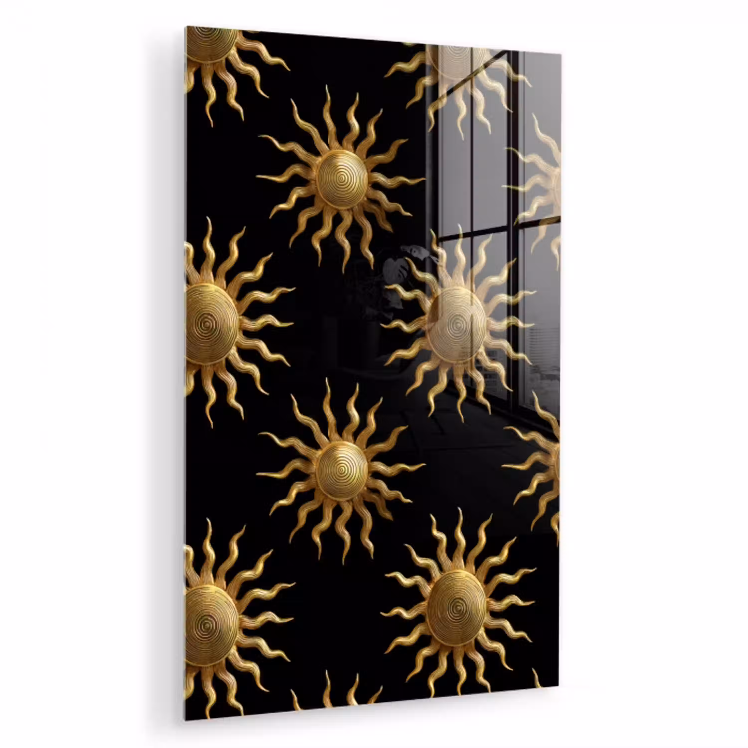 Zon - Patroon - Luxe - Goud - Zwart plexiglas 5mm klein 9 -zzzproduct_nieuw