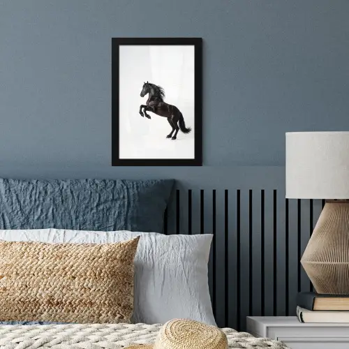 Zwart - Paard - Portret fotolijst zwart zonder passe partout klein -sfeer3