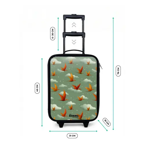 Patroon - Dino - Pterosaurussen Kinderkoffer - Zwart klein -productfoto_formaten
