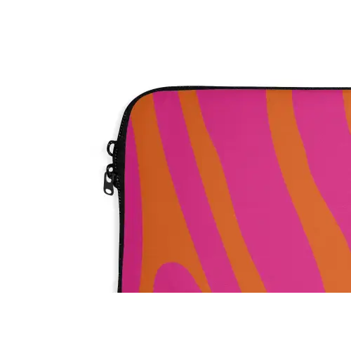 Zebraprint - Roze - Oranje - Dierenprint laptophoes neopreen klein -detail