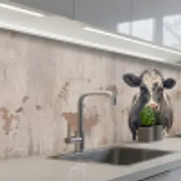 Koe - Portret - Dieren - Modern keuken achterwand 2 middel -3d_schuin