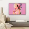 Vrouw - Bloemen - Paars - Abstract canvas 2cm klein -sfeer6