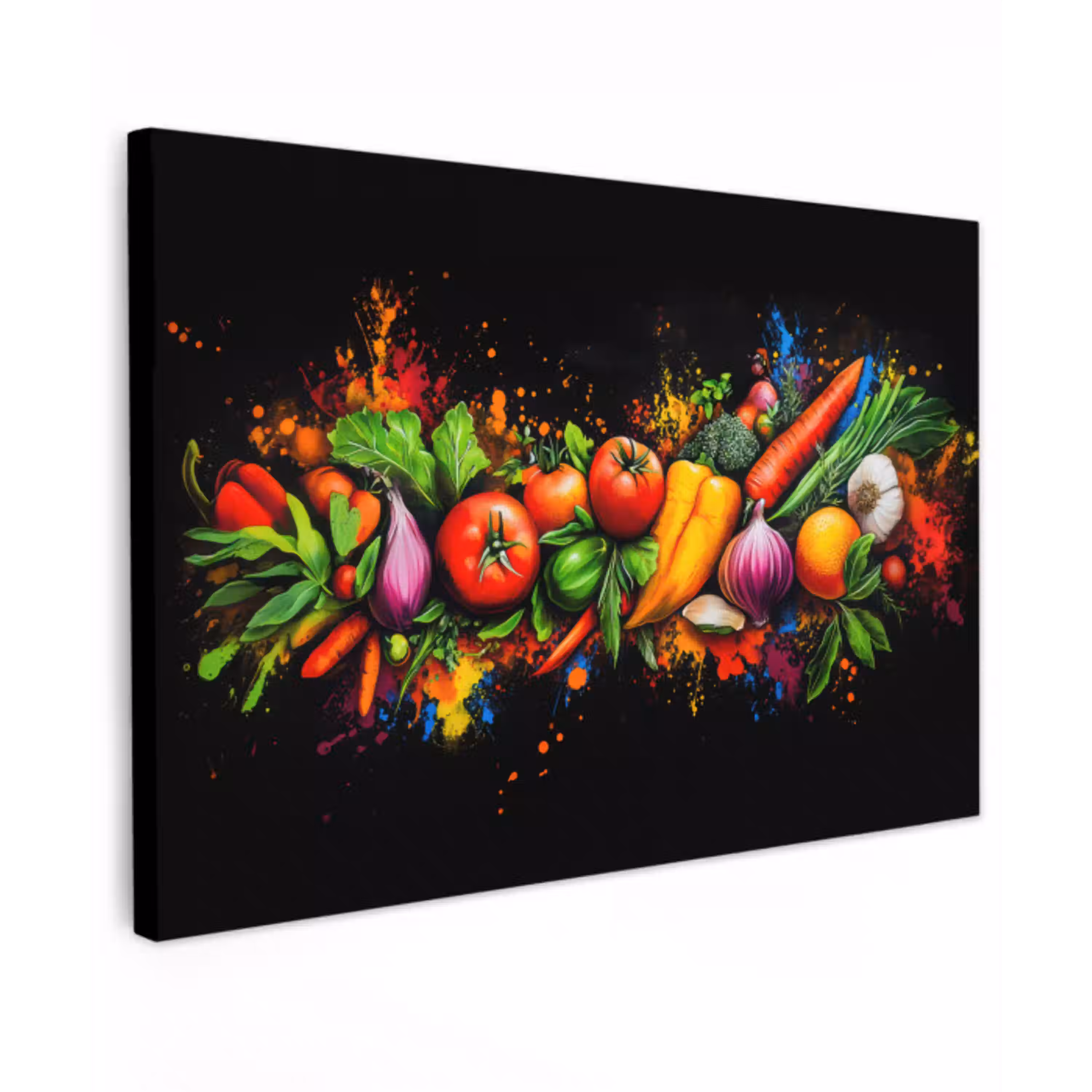 Groente - Eten - Kruiden - Graffiti - Koken canvas 2cm klein -z3d