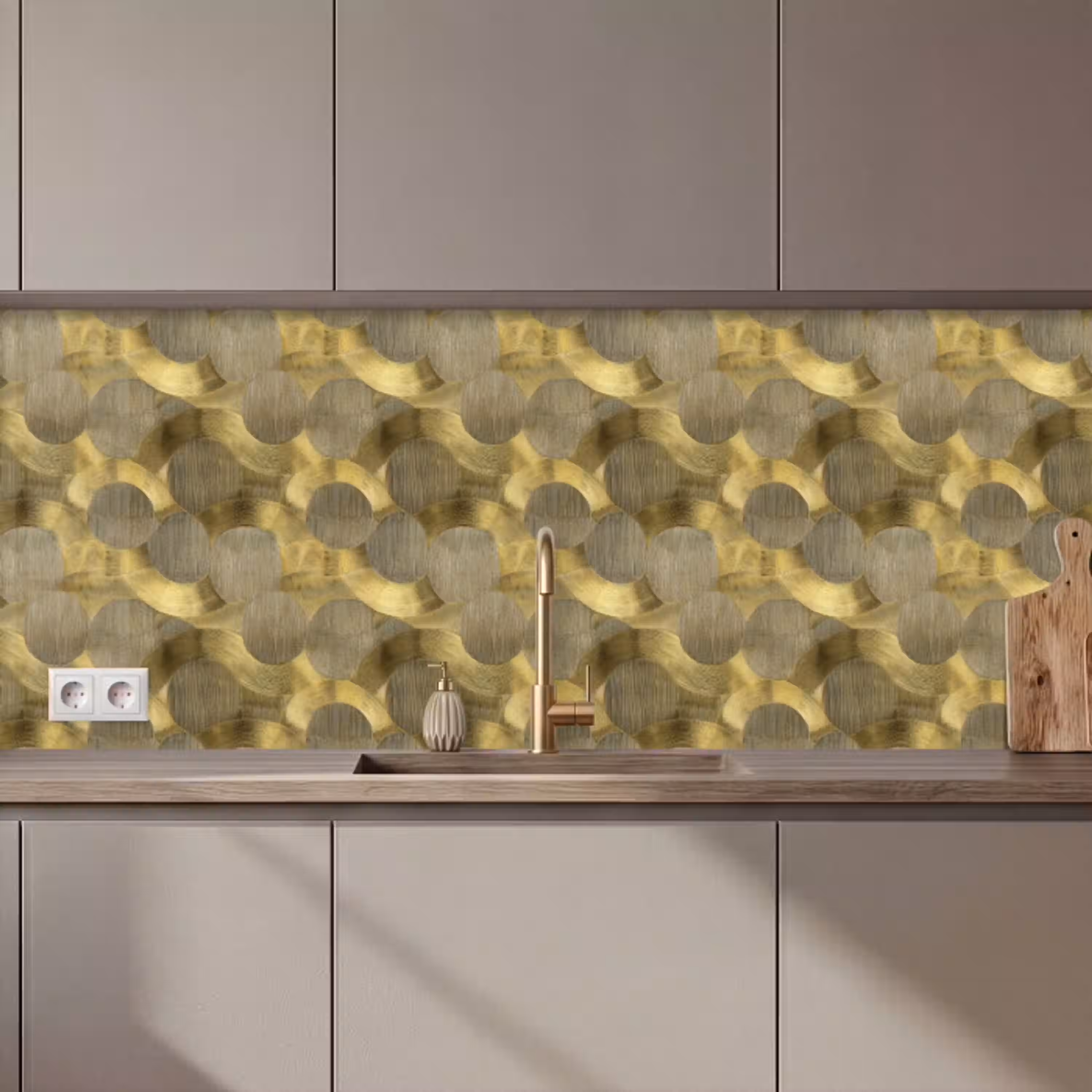 Modern - Geometrisch - Goud keuken achterwand 2 middel 871 zz_3dshopping