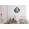 Auto - Vrouw - Groen Wandcirkel aluminium klein -woonkamer