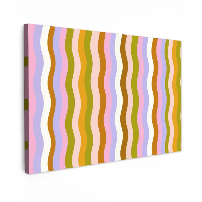 lijnen - Golven - Pastelkleuren - Patroon canvas 2cm klein -z3d