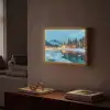 Winterlandschap - Natuur - Huis - Bergen - Sneeuw Light Box met batterij (Wandlamp) middel -sfeer1