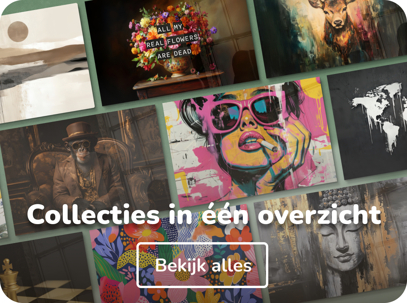 Glas schilderijen collecties