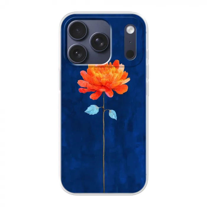 Bloem - Oranje - Bladeren Telefoonhoesje iPhone 17 Pro klein -3d