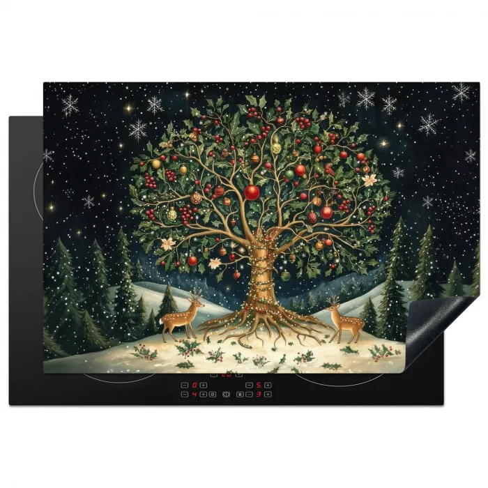 Feestboom - Winterhemel - Kleurrijk Inductie beschermer vinyl 3mm klein -3d